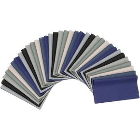 PATIKIL Cotton Fabric Bundles, 35 Pcs 4 x 4 Inch Fat Quarter Solid Color Precut Fabric Squares for Sewing Patchwork Quilting DIY Crafts, Blue