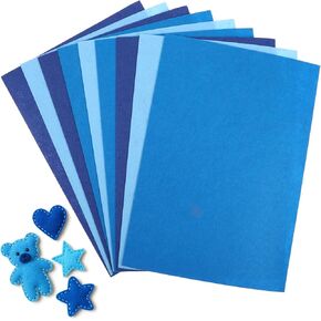 Blue Felt Sheets for Crafts, 9 Pcs 11.8 * 7.87 Inch Felt Fabric Sheets Stiff Felts Sheet Felts Pack Patchwork Craft Supplies for DIY Sewing Craft Patchwork Art Decoration
