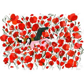 Jigsaw Puzzle for Adults and Children, 1000 Pieces, Artist Painting, Premium Quality (Picnic in a Poppy Field)