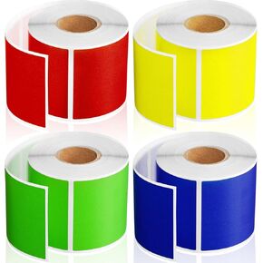 Marspark Colored Labels Stickers 3 x 2 Inch Rectangular Color Coding Labels Stickers Assorted Colors Tags for Inventory Organize File Classification(3 x 2 Inch,Red, Yellow, Green and Blue)