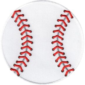 Baseball Patch Sports Ball 3.5 Inch, Iron On/Sew On - Appliques for Clothing