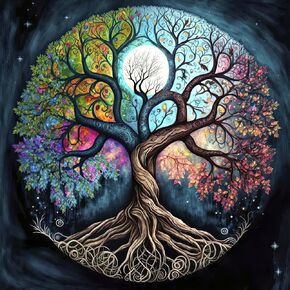 Arpilul Tree of Life Diamond Art Kits for Adults-Tree of Life Diamond Art Painting Kits, Diamond Art for Gift Home Decor(Tree-Z262,14x14inch)