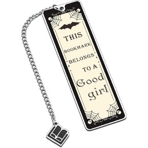 Dark Romance Merch, Funny Bookmarks Gifts for Women Girls, School Essentials Dorm Room Essentials for Teen Girls, Good Girl Metal Bookmarks for Reading Women, Boo Basket Stuffers Halloween Christmas