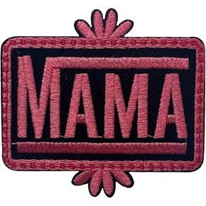 Mama Patch, 3 Inches Sew On Iron On Patches Embroidery Patches for Clothes Backpacks Hats Jeans Bag, Mom Embroidered Patches, Western Cowgirl Trendy Patch, DIY Iron On Patch for Women Girls