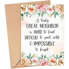 Emily Gift - Farewell & Appreciation Card - A Truly Great Neighbor Is Hard To Find