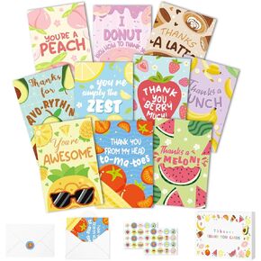 40 Pack Funny Thank You Cards with Envelopes & Stickers, 4×6 in Cute Thank You Card Bulk, Greeting Card Notes with Envelopes Appreciation Cards for Kids Teachers Graduation
