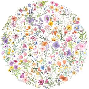 120 PCS Wildflower Stickers, Wildflower Flower Party Favors Birthday Party Decorations Spring Wildflower Floral Flower Bouquet Waterproof Vinyl Stickers for Kids Girls for Water Bottle Laptop Envelope