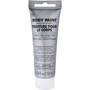 Silver Body Paint for Halloween - 3.4 oz. (1 Pc.) - Vibrant & Easy-to-Apply Costume Makeup, Perfect for Props and Parties