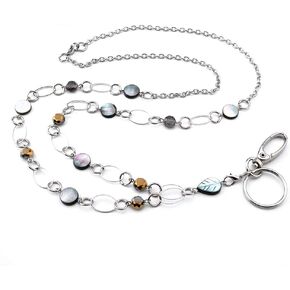 Creative Design ID Necklaces ID Balled Beads Lanyards for Keys ID Badge Holder Stainless Steel Chain