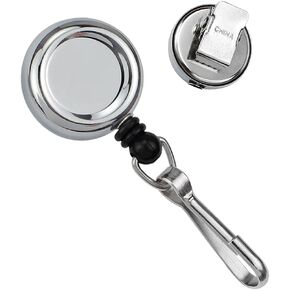 Small and Heavy Duty Metal Retractable Badge Reel with J Hook - Powerful Spring Clip & Strong Retraction Force - Cute Name Badge Holder for Nurse by Specialist ID