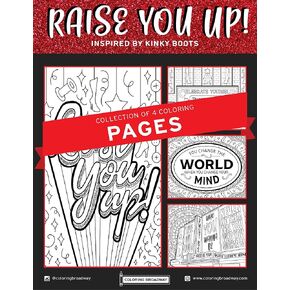 Coloring Broadway - Kinky Boots Inspired Coloring Pages (Set of 4) “Raise You Up" Collection, Broadway Musical Merchandise, Matte Card Stock (8 1/2" x 11"), Ideal Gift for a Broadway Theater Lover