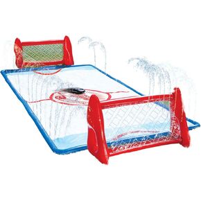 Wham-O Slip N Slide Water Knee Hockey Goals Set for Lawn Backyard Includes 2 Inflatable Hockey Goals 2 Hockey Sticks 1 Inflatable Puck