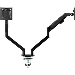 Dual-Screen Monitor Telescopic Rotating Stand 27/32-inch Curved Fish Screen Cantilever Computer 2-Screen Mechanical arm Base(Black)