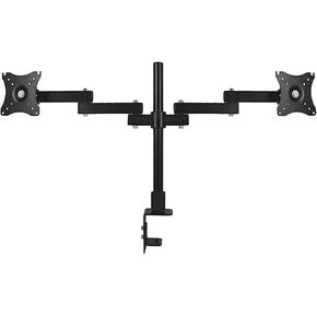 Left and Right Dual-Screen Monitor Clip Table Stand 14-27 inches 2-Screen Computer Splicing Office Stand(White)