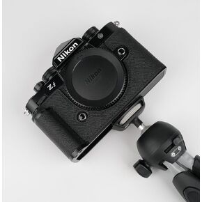 【uchmyd】 كاميرا جلدية أصلية مصنوعة يدويًا نصف علبة لـ Nikon ZF/Nikon ZF - طبقة أعلى من جسم البقر + لوحة قاعدة معدنية + تصميم شانك يدوي (أسود) in Kuwait