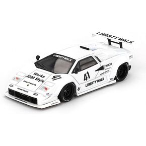 Diecast Model Car Compatible with Mini GT 1:64 Lamborghini Countach LB-Works White 2024 Tokyo Auto Salon Limited Edition MGT00966