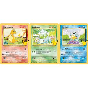 Pokemon First Partners Jumbo Card Lot - Kanto - Bulbasaur Charmander Squirtle - 25th Celebrations