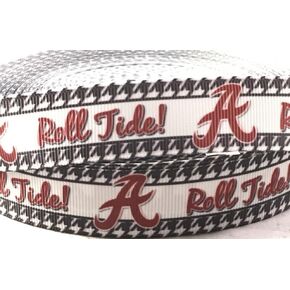7/8 inch Roll Tide Grosgrain Ribbon Alabama Crimson Printed are for Hair Bows Crafts Gifts and More (3 Yards)