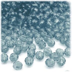 The Crafts Outlet 1,000pc Faceted Plastic Transparent Beads Round 6mm