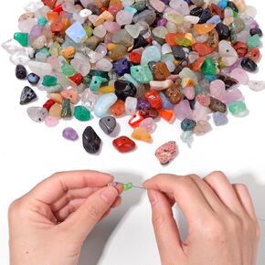 Natural Stone Beads Round Genuine Beading Loose Gemstones DIY Smooth Bead for Bracelet Necklace Earrings Jewelry Making(Natural Beads Multicolor,8mm 100PCS)