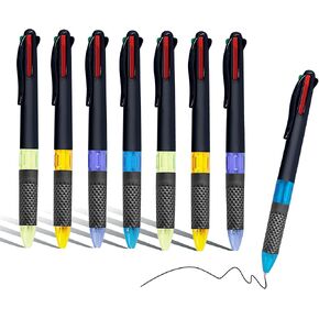 8-Pack Black Body 4-Color Switching 0.7mm High-Precision Ballpoint Pen 丨 Smooth Writing 丨 Multicolor Note-Taking & Drawing Gift Pen Set