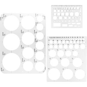 Circle Template for Drawing 3Pcs Geometric Circle Ruler for Painting Circle Round Drawing Templates Plastic Transparent Circle Stencils Circle Maker Drawing Tool for Office Supplies(L, M, S)