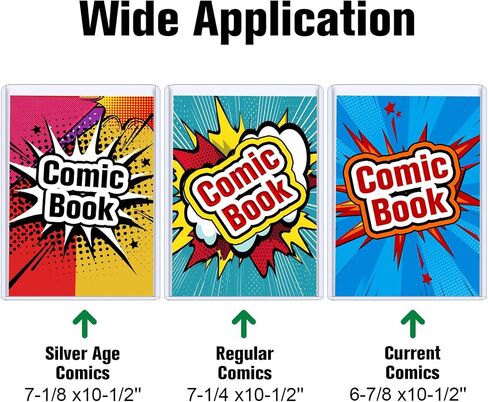 10pcs الكتاب الهزلي Toploader ، أكمام صلبة PVC المتميزة للكوميديا الحالية/الفضية ، 7.6x11 بوصة حماية واضحة ، لعرض وتخزين الكتاب الهزلي Top Loader (10) in Kuwait
