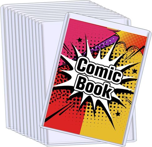 10pcs الكتاب الهزلي Toploader ، أكمام صلبة PVC المتميزة للكوميديا الحالية/الفضية ، 7.6x11 بوصة حماية واضحة ، لعرض وتخزين الكتاب الهزلي Top Loader (10) in Kuwait