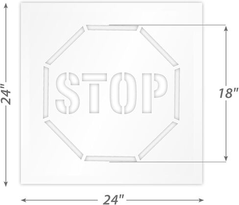 SmartSign 24 x 24 inches Stop Reusable Stencil in Bold Lettering with 18" Octagonal Border, 63 Mil Plastic, Easy to Wash, for Warehouses, Industrial Parks, Construction Sites, Parking Lots, USA Made in Saudi Arabia