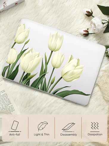 Seorsok متوافق مع MacBook Air 13 Inch Case 2022 2021 2020-2018 إطلاق A1932 A2179 M1 A2337 ، حالة بلاستيكية زهرة زهرة زهرة زهرة بيضاء أنيقة مع غطاء مفتاح شفاف ، واضحة بلورية واضحة in Kuwait