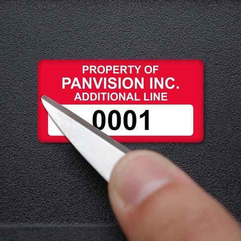 Custom Asset Labels with Sequential Numbering | 0.75" x 1.5" 100% Aluminum Foil Tags with High-Bond Acrylic Adhesive, Pack of 100, Made in USA in Saudi Arabia