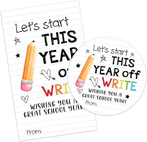 Back to School Stickers for Teens-40Pcs Let’s Start This Year Off Write Wishing You a Great School Year Labels-Funny Teacher Reward Gifts & Welcome Decorations-Classroom Party Favors & Supplies-A04 in Kuwait