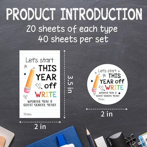 Back to School Stickers for Teens-40Pcs Let’s Start This Year Off Write Wishing You a Great School Year Labels-Funny Teacher Reward Gifts & Welcome Decorations-Classroom Party Favors & Supplies-A04 in Kuwait