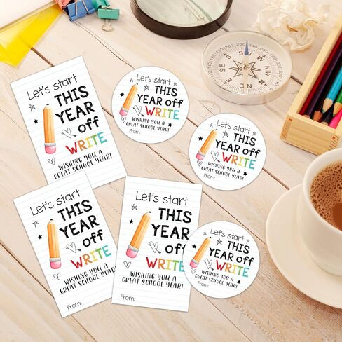 Back to School Stickers for Teens-40Pcs Let’s Start This Year Off Write Wishing You a Great School Year Labels-Funny Teacher Reward Gifts & Welcome Decorations-Classroom Party Favors & Supplies-A04 in Kuwait