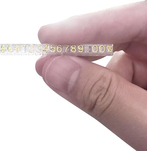 MECCANIXITY قابل للتعديل مكعب صغير قابل للإزالة علامة السعر عرض رقم حرف السعر مجموعة حامل كتلة لمتجر مكافحة الذهب على الأسود، 3.8 × 6.9 مم، 10 مجموعات in Kuwait