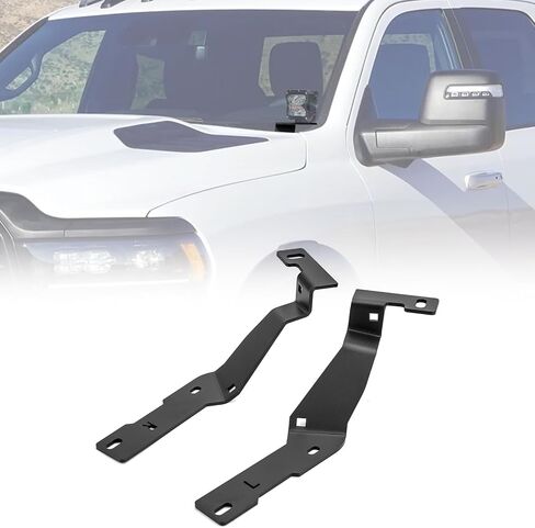 WeiSen غطاء محرك السيارة العلوي المفصلي حامل ضوء الخندق متوافق مع 2019-2024 Dodge RAM 1500 لمعظم المصابيح المساعدة للطرق الوعرة LED مقاس 3 بوصة (لا تناسب طرازات Ram 1500 الكلاسيكية) in Kuwait