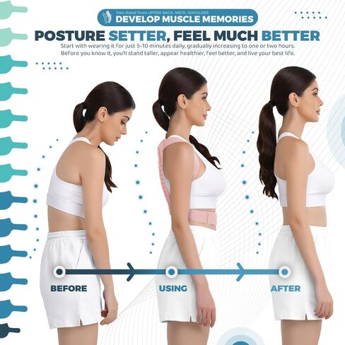 Posture Corrector for Men and Women, Fully Adjustable Back Straightener for Mid, Upper Spine Support, Posture Corrector for Hunchback,Neck, Shoulder, Clavicle and Back Pain Relief in Saudi Arabia