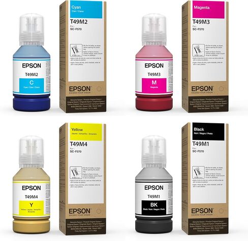 Epson أصلية لصبغة الحبر حبر الزجاجات Nfor Epson Surecolor F570 و F170. السعة 140m. حبر T49M (مجموعة كاملة) in Saudi Arabia