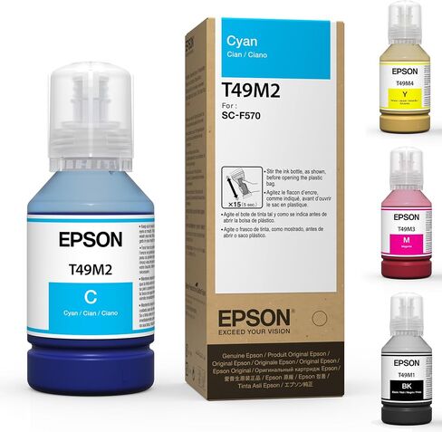 Epson أصلية لصبغة الحبر حبر الزجاجات Nfor Epson Surecolor F570 و F170. السعة 140m. حبر T49M (مجموعة كاملة) in Saudi Arabia