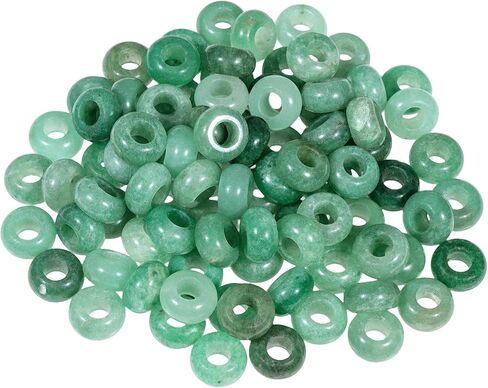 SUNYIK Assorted Crystal Stones Large Hole (6mm) Rondelle European Beads Fits Bracelet, Pack of 25, Amethyst/Rose Quartz/Green Aventurine/Carnelian/Black Agate in Saudi Arabia