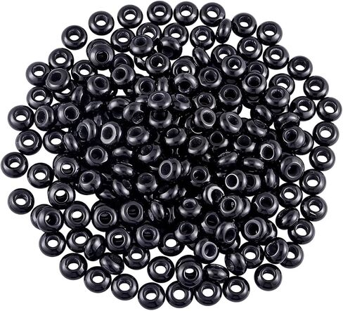 SUNYIK Assorted Crystal Stones Large Hole (6mm) Rondelle European Beads Fits Bracelet, Pack of 25, Amethyst/Rose Quartz/Green Aventurine/Carnelian/Black Agate in Saudi Arabia
