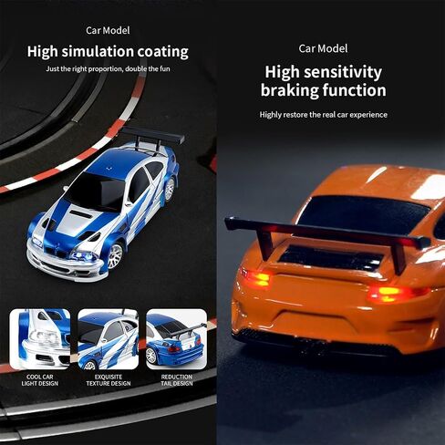 1/43 Scale Mini Storms Drift Car ، Mini Drift RC Car للمكتب 2.4 جرام كامل RC Electric Mini Racing Drift Model مع مجموعة الأضواء (RTR Versio/Silver) in Saudi Arabia