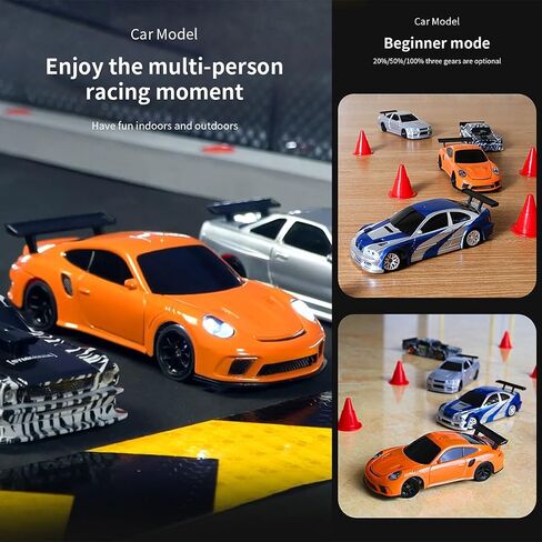 1/43 Scale Mini Storms Drift Car ، Mini Drift RC Car للمكتب 2.4 جرام كامل RC Electric Mini Racing Drift Model مع مجموعة الأضواء (RTR Versio/Silver) in Saudi Arabia