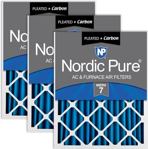 Nordic Pure 14x24x2 (13 1/2 x 23 1/2 x 1 3/4) مرشحات هواء الفرن MERV 12 مطوي بالإضافة إلى الكربون 3 عبوات in Kuwait