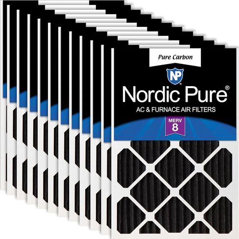 Nordic Pure 14x24x2 (13 1/2 x 23 1/2 x 1 3/4) مرشحات هواء الفرن MERV 12 مطوي بالإضافة إلى الكربون 3 عبوات in Kuwait