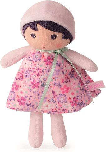 Kaloo Tendresse My First Fabric Doll Fleur K 7" Soft Plush Figure in Pink Floral Dress with Baby Safe Embroidered Face Machine Washable for Ages 0+ in Saudi Arabia