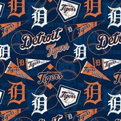 Detroit Tigers Cotton Fabric - MLB Team Logo Coton Fabric بواسطة The Yard ، Fat Quarter ، Half Yard ، 1 Yard ، 2 Yard Cuts in Saudi Arabia