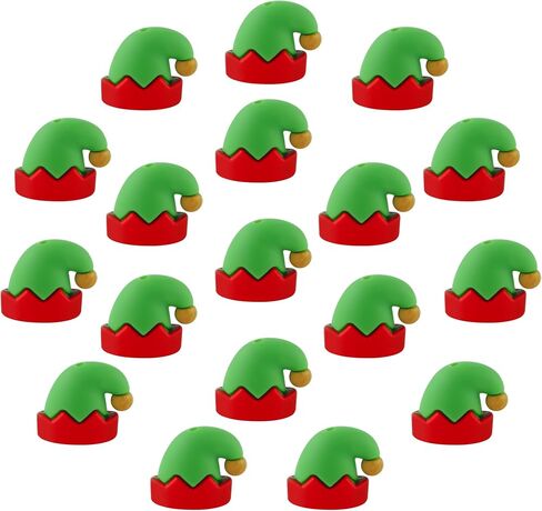 9Pcs 3D Christmas Hats Silicone Beads for Pens, Silicone Focal Beads for Keychain Making Bracelet Necklace Making DIY Craft in Saudi Arabia