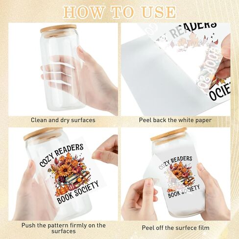 UV DTF Cup Wrap Transfer Stickers: 20 Pcs Fall Vibes Uvdtf Cup Wraps for 16 oz Glass, Pumpkin Season Transfer Stickers, Autumn Bow UV DTF Decals Waterproof Rub On Transfers for Women Girls DIY Crafts in Saudi Arabia