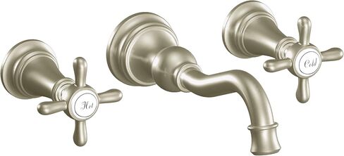 Moen Brushed Gold Weymouth 2-Handle Wall Mount High-Arc Bathroom Faucet (Valve Sold Separately), TS42112BG in Saudi Arabia